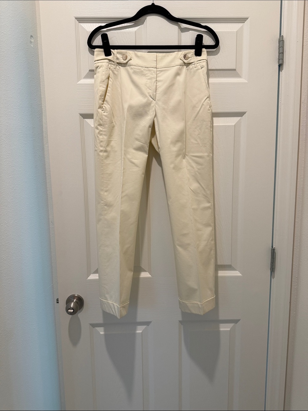 Tailored Cream Dress Pants for women’s- Modern Straight Fit size 42